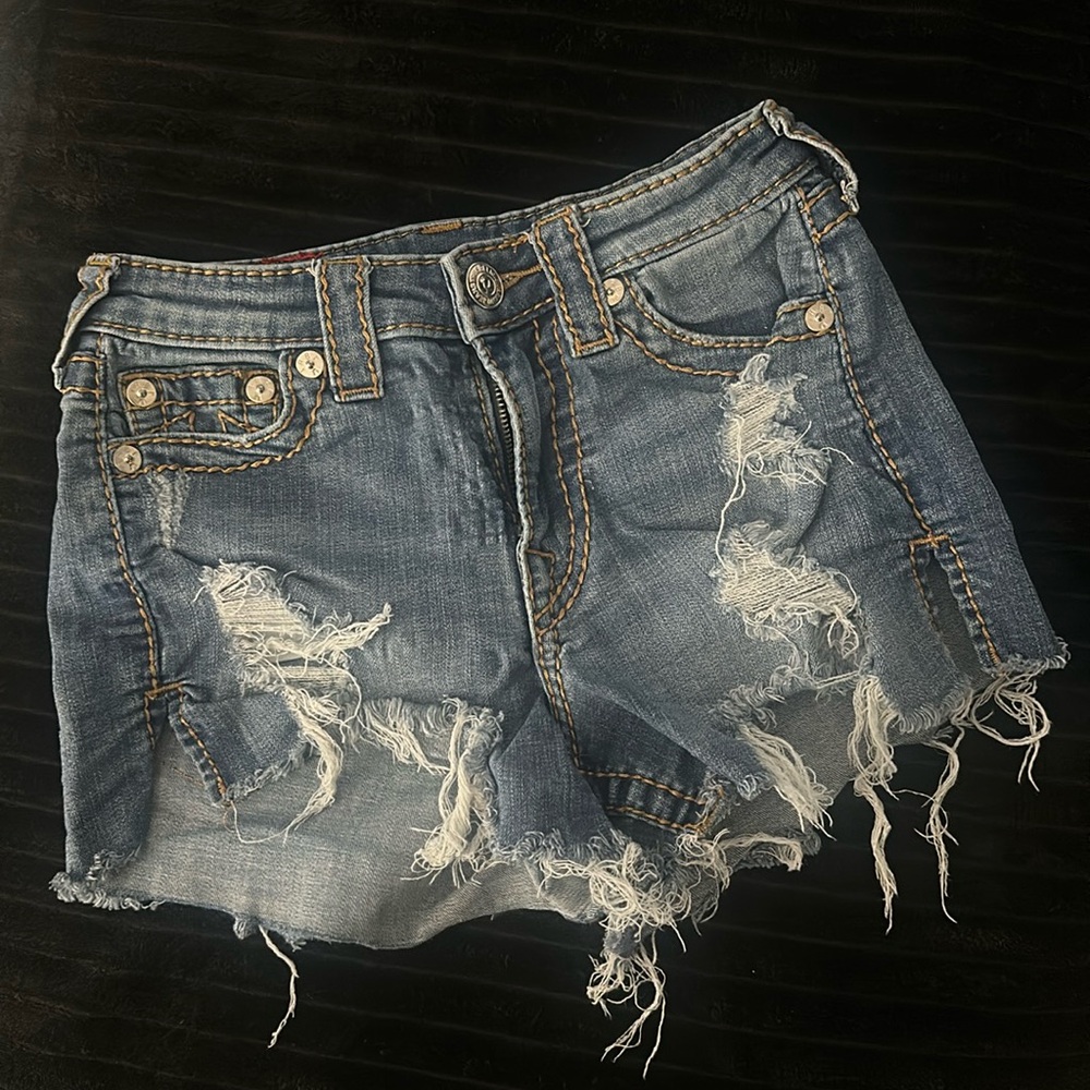 True religion size 25 Colette high rise tapered skinny shorts